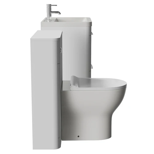 Oslo Gloss White 1150mm Vanity Unit Toilet Suite with Leni Basin View from Side