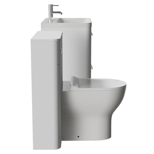 Oslo Gloss White 1150mm Vanity Unit Toilet Suite with Fina Basin View from Side