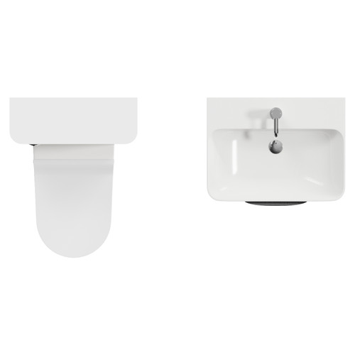 Oslo Gloss White 1150mm Vanity Unit Toilet Suite with Fina Basin View from Top