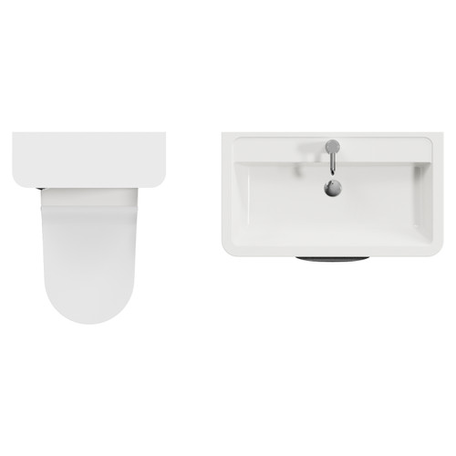 Oslo Gloss White 1350mm Vanity Unit Toilet Suite with Leni Basin View from Top