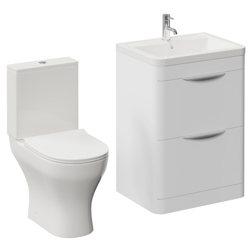Oslo Gloss White 1150mm Vanity and Jubilee Toilet Suite with Anya Basin Left Hand View
