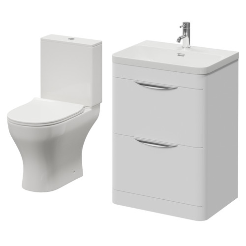 Oslo Gloss White 1150mm Vanity and Jubilee Toilet Suite with Fina Basin Right Hand View