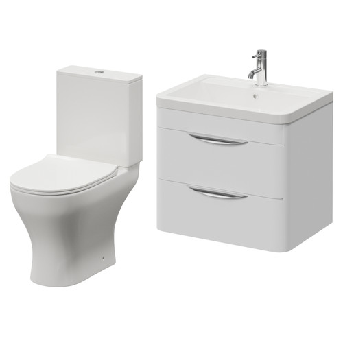 Oslo Gloss White 1150mm Wall Mounted Vanity and Jubilee Toilet Suite with Leni Basin Right Hand View