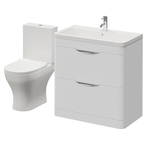 Oslo Gloss White 1350mm Vanity and Jubilee Toilet Suite with Leni Basin Right Hand View