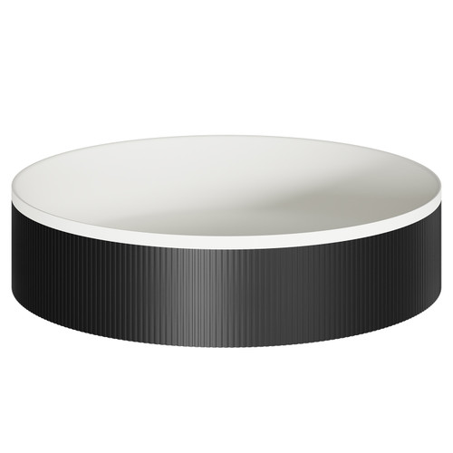 Helix Matt Black 360mm x 360mm Round Countertop Basin Left Hand View