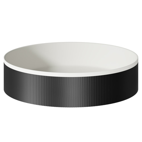 Helix Matt Black 360mm x 360mm Round Countertop Basin Front View