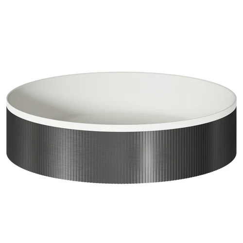 Helix Gunmetal Grey 360mm x 360mm Round Countertop Basin Right Hand View