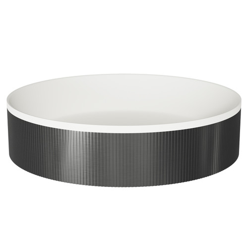 Helix Gunmetal Grey 360mm x 360mm Round Countertop Basin Side View