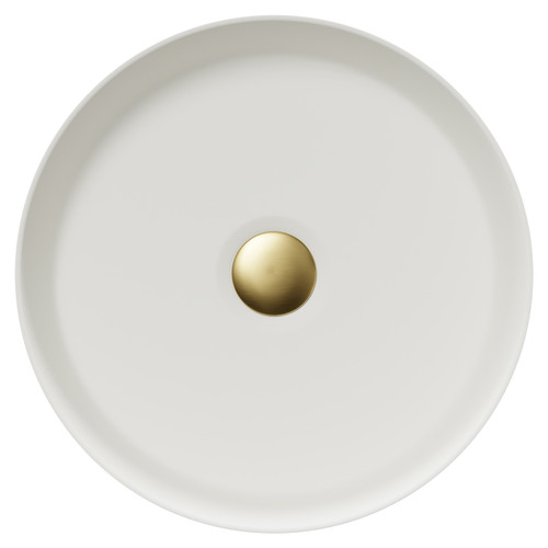 Helix Brushed Brass 360mm x 360mm Round Countertop Basin Top View
