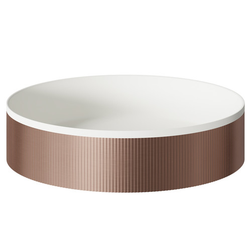 Helix Brushed Bronze 360mm x 360mm Round Countertop Basin Left Hand View