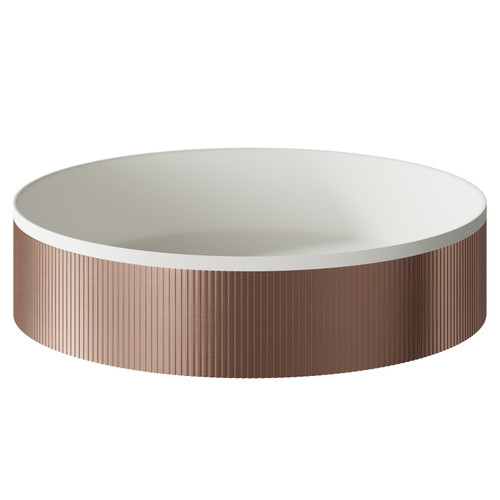 Helix Brushed Bronze 360mm x 360mm Round Countertop Basin Front View