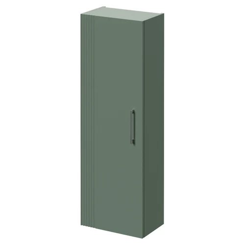 Avant Satin Green 400mm x 1200mm Wall Mounted Single Door Storage Unit Right Hand View