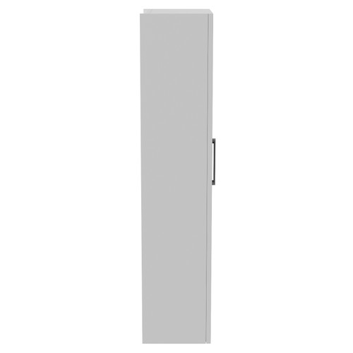 Avant Satin White 400mm x 1200mm Wall Mounted Single Door Storage Unit Left Hand View