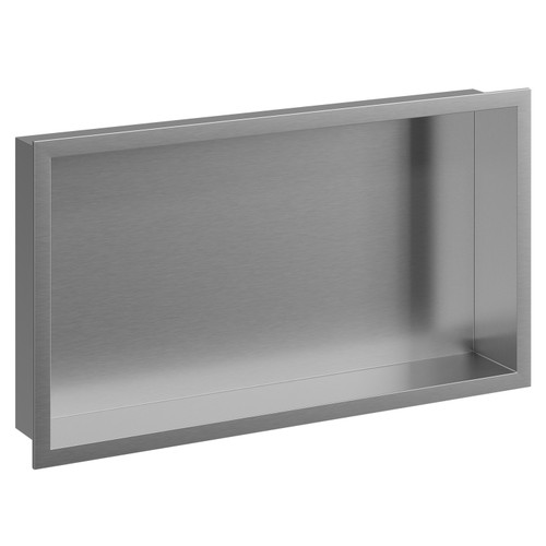 Recess Chrome 300mm x 600mm Metal Niche Left Hand View