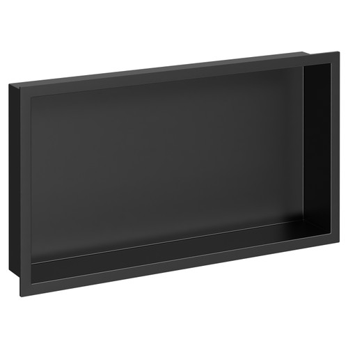 Recess Matt Black 300mm x 600mm Metal Niche Left Hand View