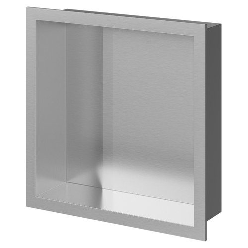 Recess Chrome 300mm x 300mm Metal Niche Right Hand View