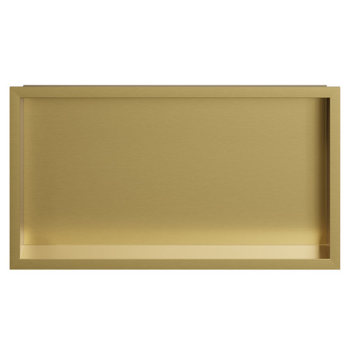 Recess Brushed Brass 300mm x 600mm Metal Niche Front View