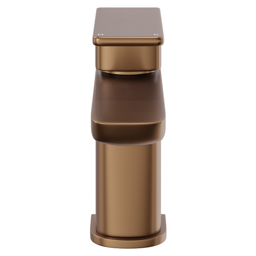 Aero Brushed Bronze Mini Mono Basin Mixer Tap Front View
