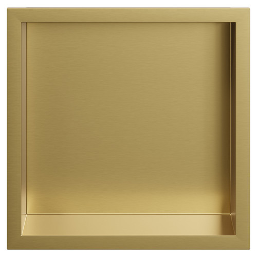 Recess Brushed Brass 300mm x 300mm Metal Niche Front View