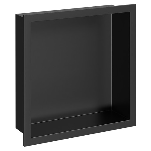 Recess Matt Black 300mm x 300mm Metal Niche Left Hand View