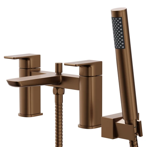 Aero Brushed Bronze Bath Shower Mixer Tap with Shower Kit