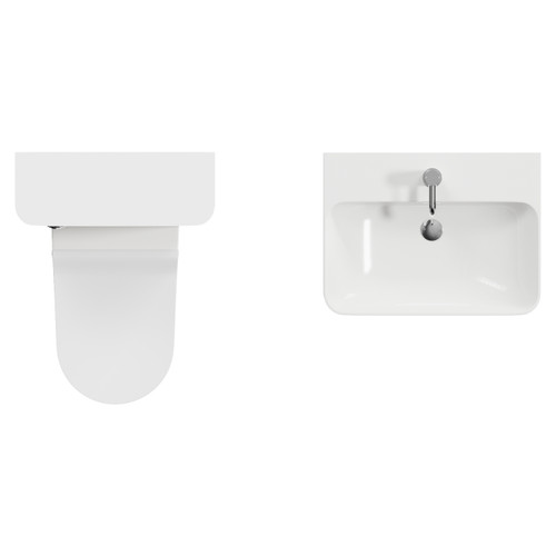 Vela 460 Gloss White 1150mm 2 Door Vanity Unit and Toilet Suite with Fina Basin Top View