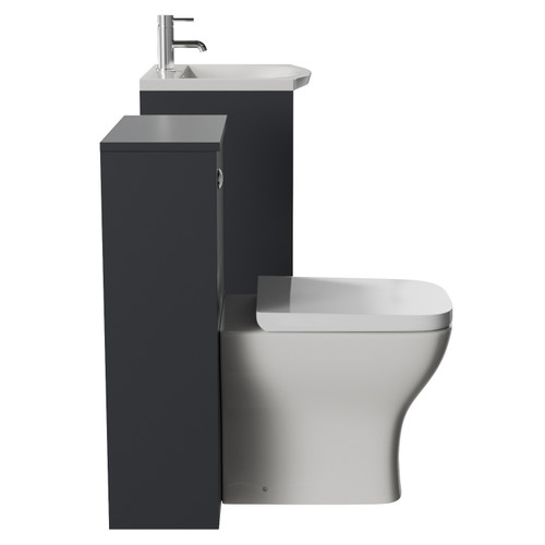 Montego Graphite Grey 1000mm Vanity Unit and Toilet Suite with Angel Basin Side View
