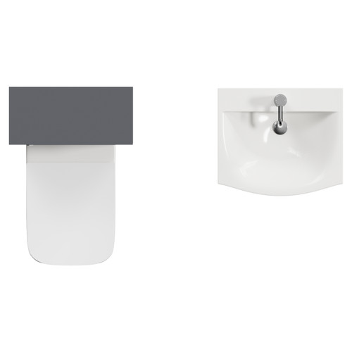 Montego Graphite Grey 1000mm Vanity Unit and Toilet Suite with Angel Basin Top View