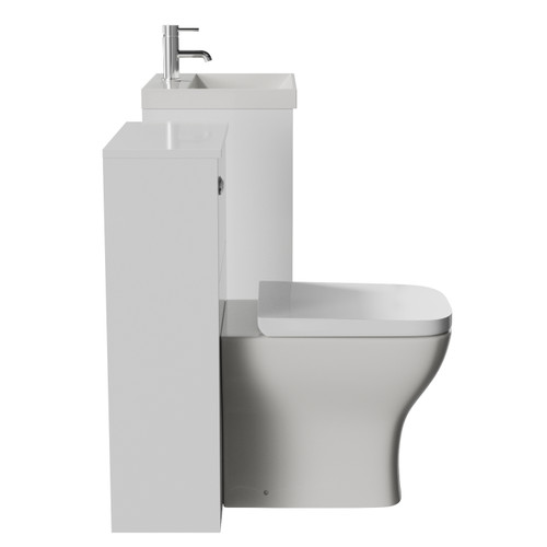 Montego Gloss White 1000mm Vanity Unit and Toilet Suite with Rimini Basin Side View