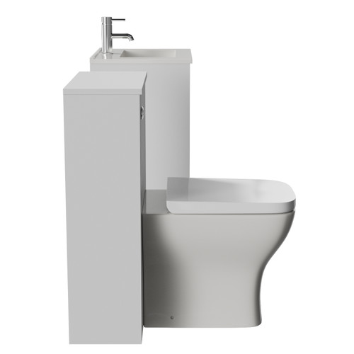 Montego Satin White 1000mm Vanity Unit and Toilet Suite with Arc Basin Side View