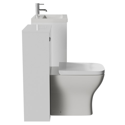 Montego Gloss White 1100mm Vanity Unit and Toilet Suite with Glide Basin Side View