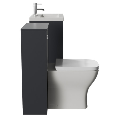 Montego Graphite Grey 1100mm Vanity Unit and Toilet Suite with Glide Basin Side View