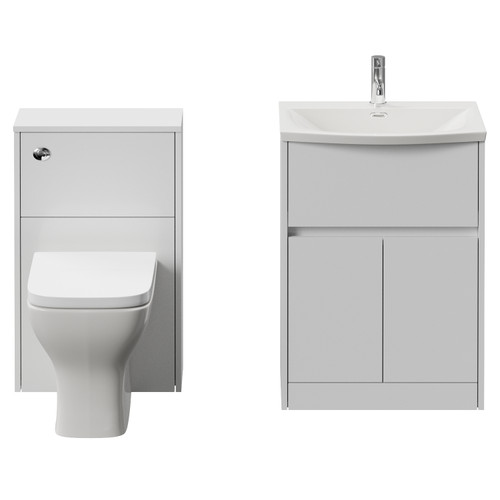 Montego Gloss White 1100mm Vanity Unit and Toilet Suite with Angel Basin Front View