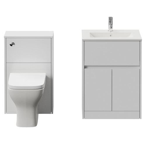 Montego Gloss White 1100mm Vanity Unit and Toilet Suite with Arc Basin Front View