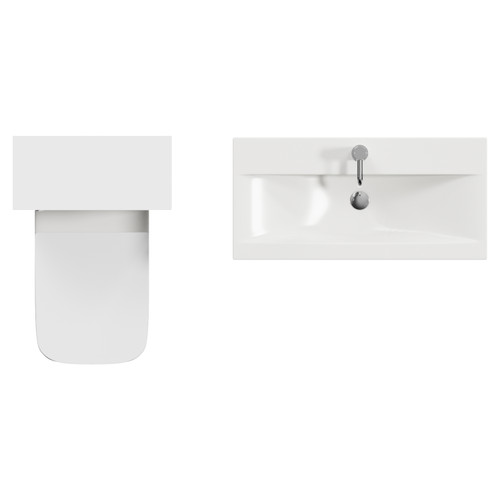 Montego Gloss White 1300mm Vanity Unit and Toilet Suite with Glide Basin Top View