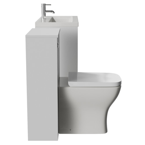 Montego Satin White 1300mm Vanity Unit and Toilet Suite with Glide Basin Side View