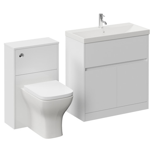 Montego Gloss White 1300mm Vanity Unit and Toilet Suite with Rimini Basin Left Hand View