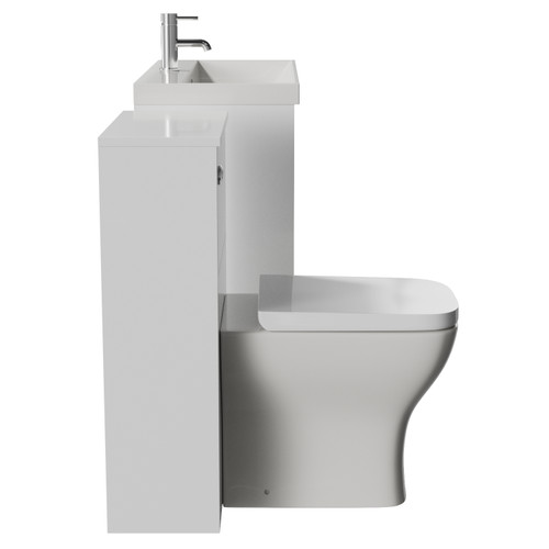 Montego Gloss White 1300mm Vanity Unit and Toilet Suite with Rimini Basin Side View