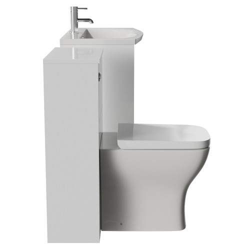 Montego Gloss White 1300mm Vanity Unit and Toilet Suite with Arc Basin Side View