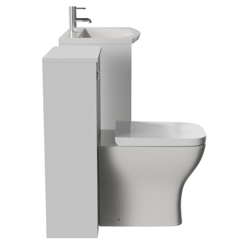 Montego Satin White 1300mm Vanity Unit and Toilet Suite with Arc Basin Side View