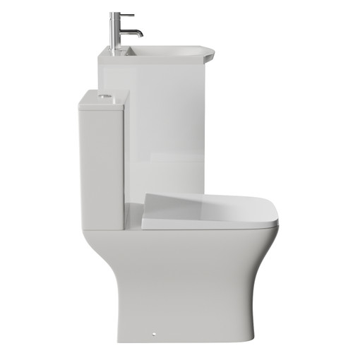 Montego Gloss White 500mm Wall Mounted 2 Drawer Vanity Unit and Kingston Toilet Suite with Arc Basin Side View