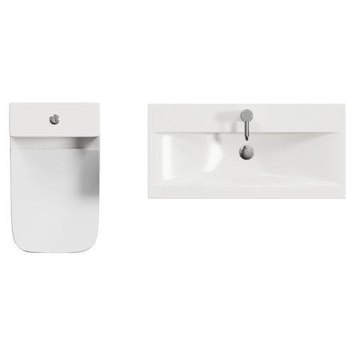 Montego Graphite Grey 800mm Wall Mounted 2 Drawer Vanity Unit and Kingston Toilet Suite with Glide Basin Top View