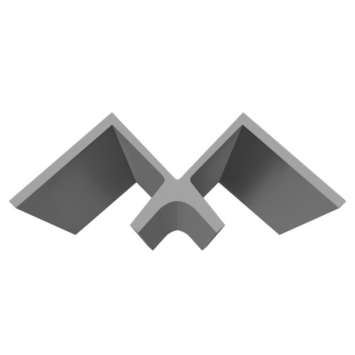 WholePanel 8mm Grey Wall Panel Internal Corner Trim - Top Viewed from Above