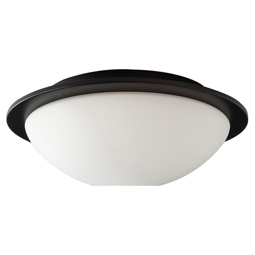 Forum Spa Opie Matt Black LED Bathroom Glass Dome Flush Ceiling Light - SPA-41694-MBLK