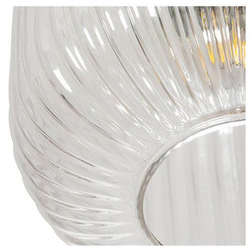 Forum Spa Quebec Chrome Ribbed Glass Bathroom Flush Ceiling Light - SPA-41296-CHR