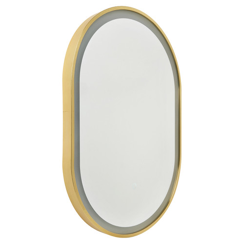 Forum Spa Cian Satin Brass CCT LED Oval Framed Mirror Motion/Demist - SPA-45860-SBRS