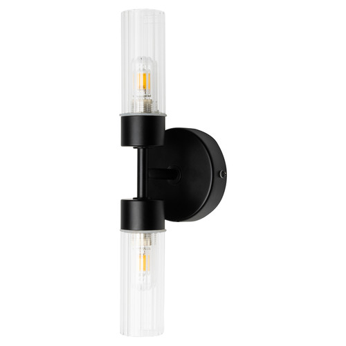 Forum Spa Ottawa Black Ribbed Wall Light - SPA-39652-BLK