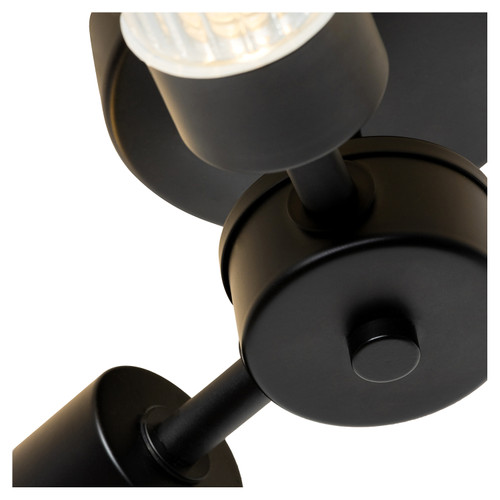 Forum Spa Ottawa Black Ribbed Three Light Ceiling Flush - SPA-39650-BLK