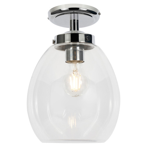 Forum Spa Bryn Chrome Clear Glass Bathroom Ceiling Pendant - SPA-41223-CHR