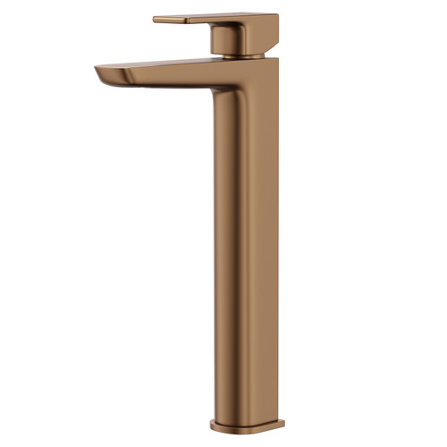 Aero Brushed Bronze High Rise Basin Mixer Tap Right Hand View